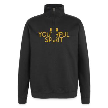 Youthful Spirit - Quarter-Zip Sweatshirt - black - Front - AI Model Female 172 light (172cm) & AI Model Male 178 dark (178cm)