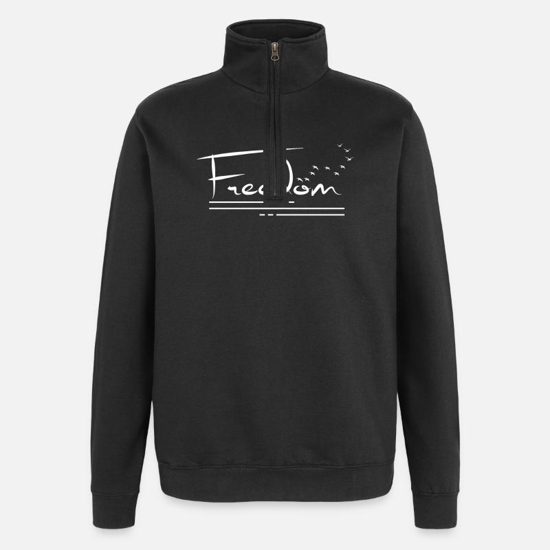 Freedom: Light Bird Flight - Quarter-Zip Sweatshirt - black