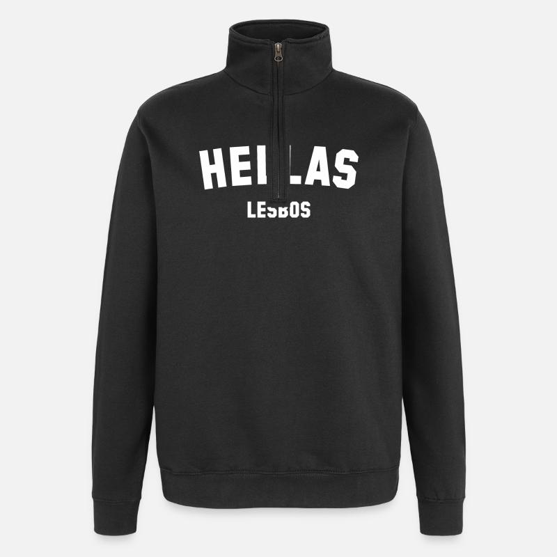 HELLAS LESBOS Griechenland - Quarter-Zip-Sweatshirt - Schwarz