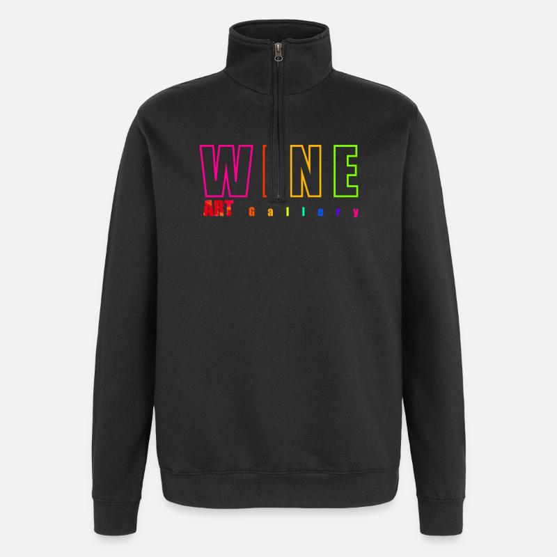 Vin - ART - Sweat à zip 1/4 - noir