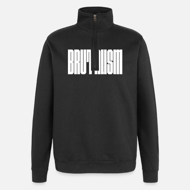 Conception audacieuse du logo Brutalism - Sweat à zip 1/4 - noir