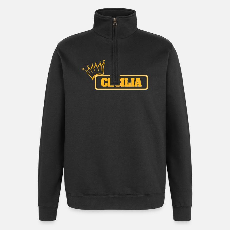 Cecilia comme nom - Sweat à zip 1/4 - noir