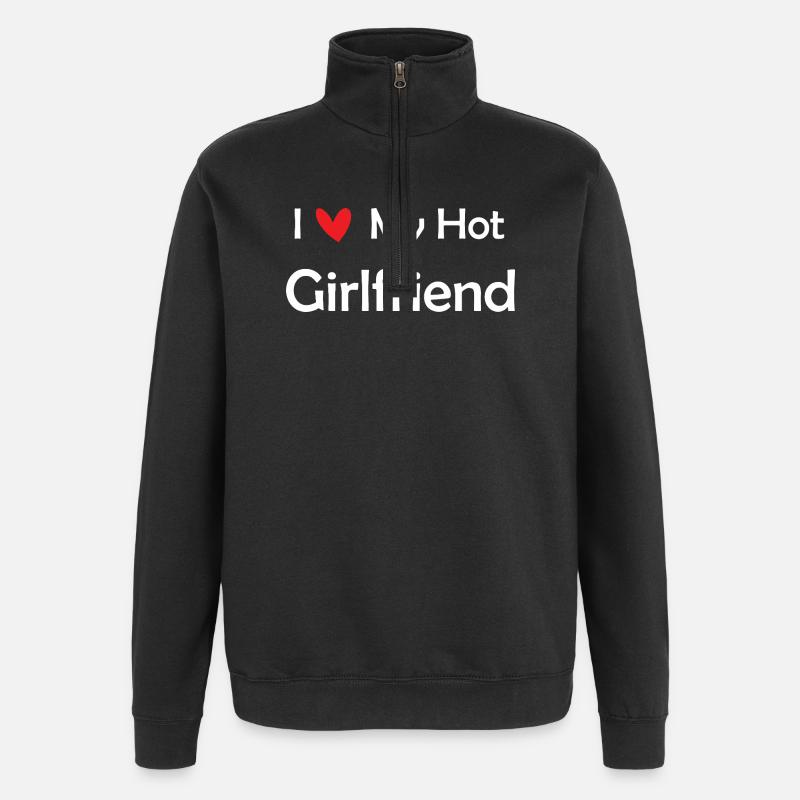 J'aime ma copine sexy - Sweat à zip 1/4 - noir