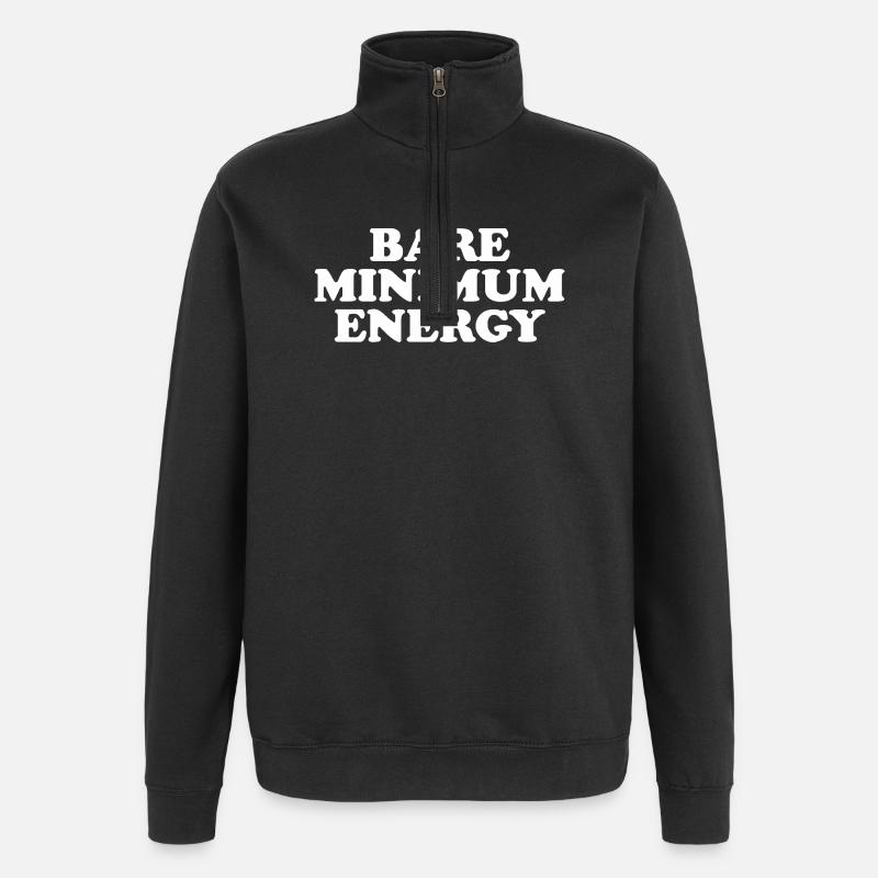 Bare Minimum Energy - Quarter-Zip Sweatshirt - black