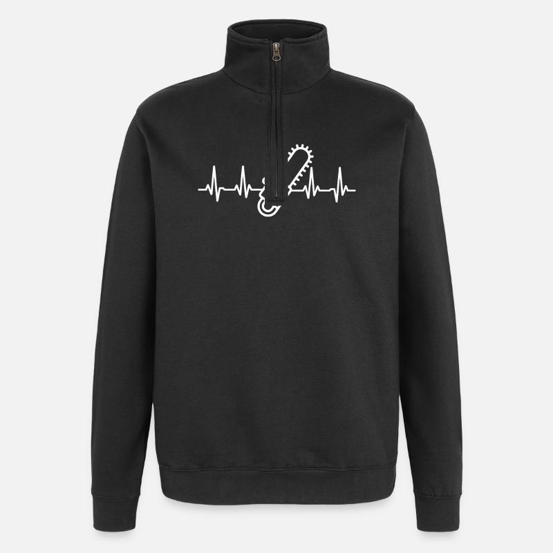 Bûcheron Heartbeat Tronçonneuse Bois - Sweat à zip 1/4 - noir