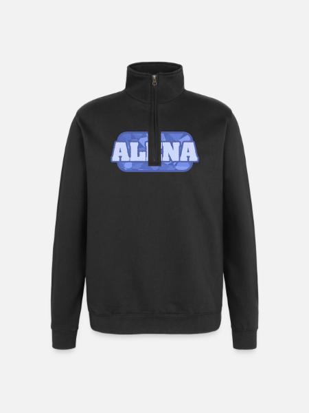 Alena als Geschenkidee - Quarter-Zip-Sweatshirt - Schwarz