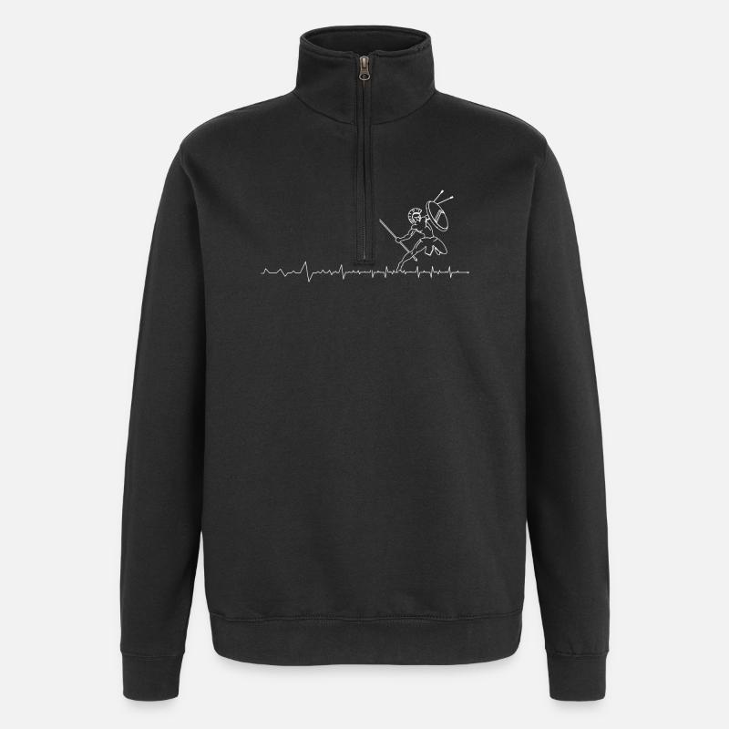 Herzschlag-Krieger-Sprint - Quarter-Zip-Sweatshirt - Schwarz