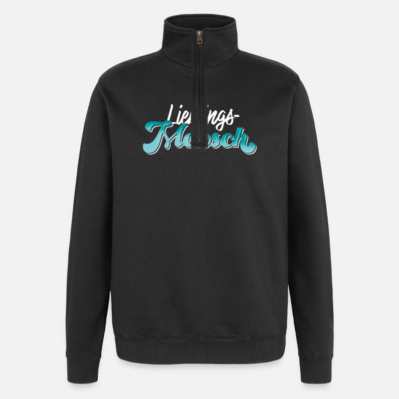 Lieblingsmensch - Quarter-Zip-Sweatshirt - Schwarz