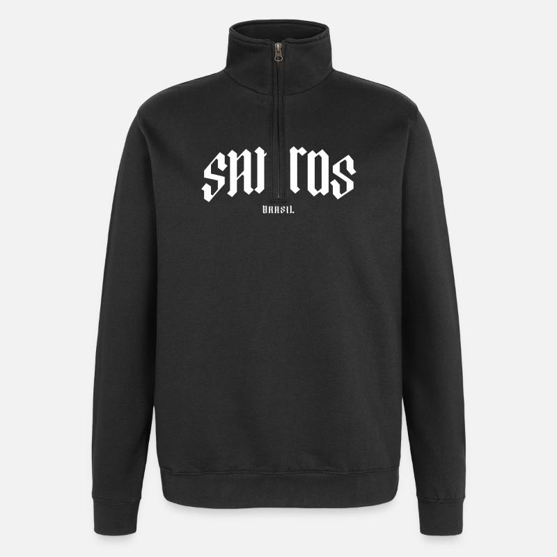 Santos Brasil Gothic Lettering - Quarter-Zip Sweatshirt - black