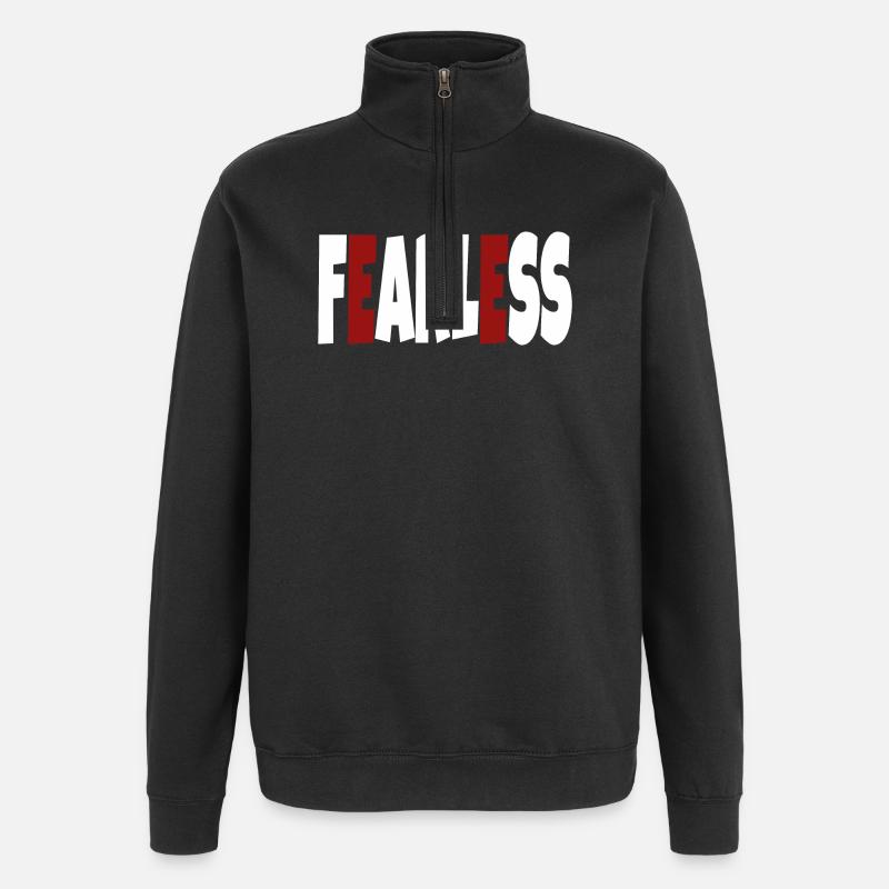 Fearless - simple text - Quarter-Zip Sweatshirt - black