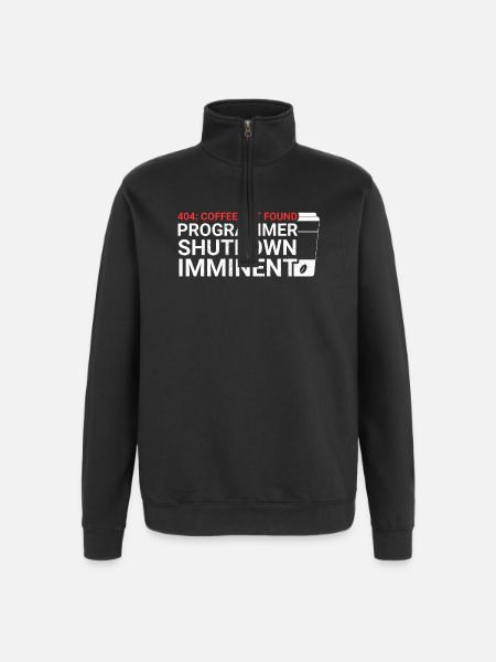 Programmers generate code from coffee - Quarter-Zip Sweatshirt - black