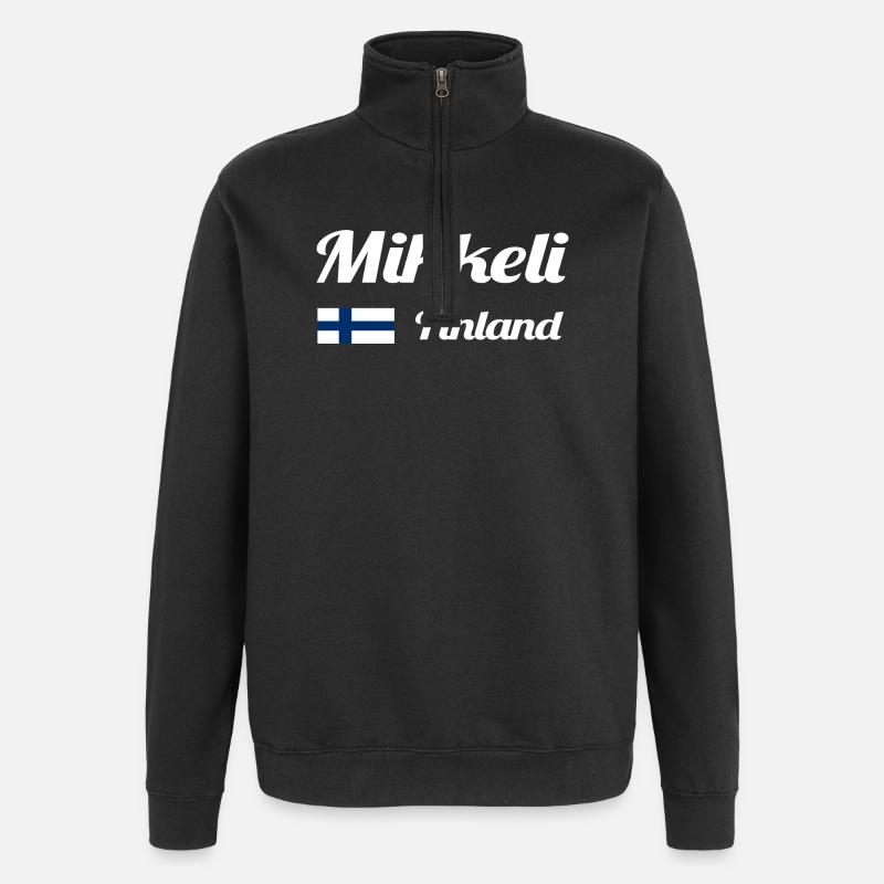 Mikkeli Finland- Stylish prints - Quarter-Zip Sweatshirt - black