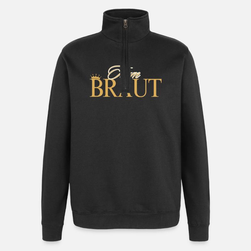 Team Braut ! Personalisierbar - Quarter-Zip-Sweatshirt - Schwarz
