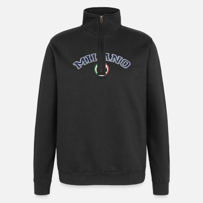 Mailand, Milano, Milan - Quarter-Zip-Sweatshirt - Schwarz