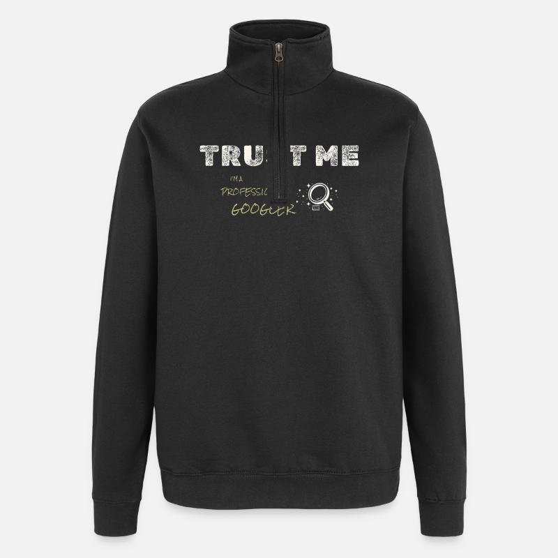 Besserwisser - Quarter-Zip-Sweatshirt - Schwarz