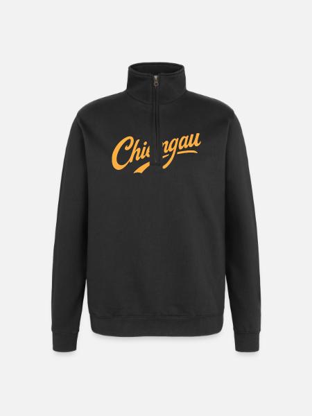 Chiemgau lettering Bavaria - Quarter-Zip Sweatshirt - black