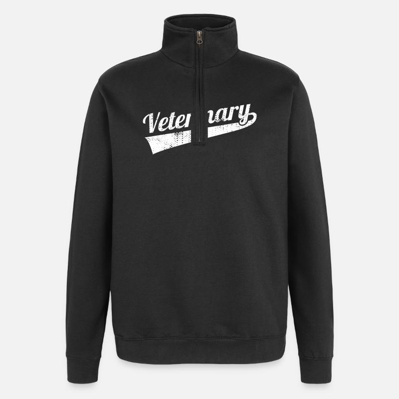 Lustiger Tierarzt - Quarter-Zip-Sweatshirt - Schwarz