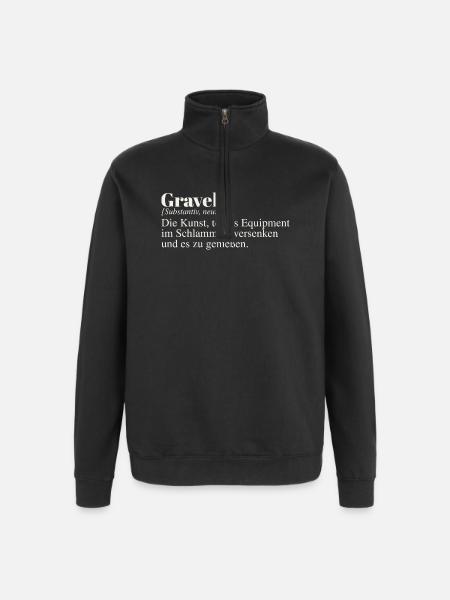 Graveln Definition - Quarter-Zip-Sweatshirt - Schwarz