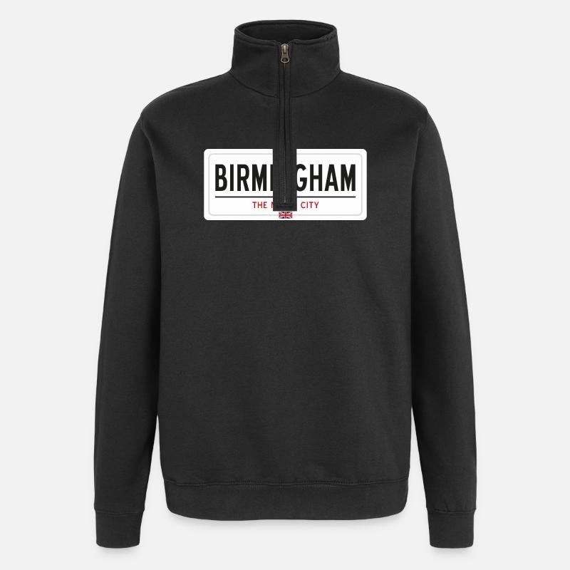 Birmingham place name sign - Quarter-Zip Sweatshirt - black