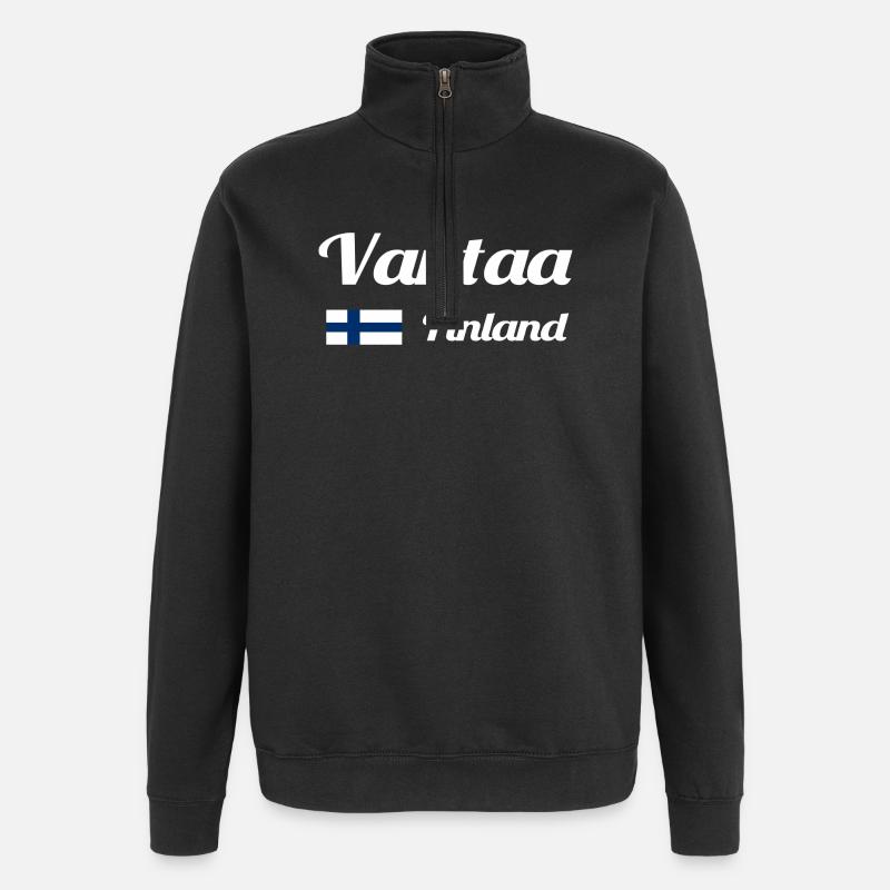 Vantaa Finlande Imprimer - Sweat à zip 1/4 - noir