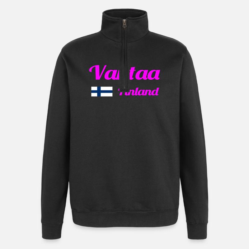 Vantaa Finlande Imprimer - Sweat à zip 1/4 - noir