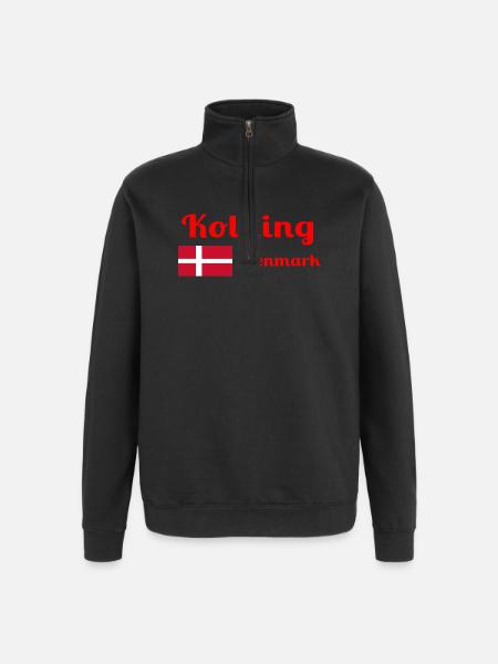 Kolding Denmark - Stylish prints - Quarter-Zip Sweatshirt - black