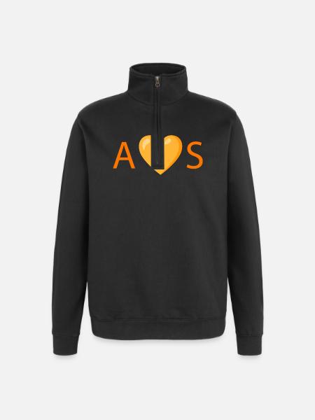 Happy heart packed with love - Quarter-Zip Sweatshirt - black