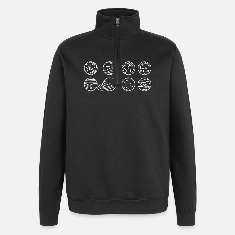 Solar System Planets – Solar System Space - Quarter-Zip Sweatshirt - black