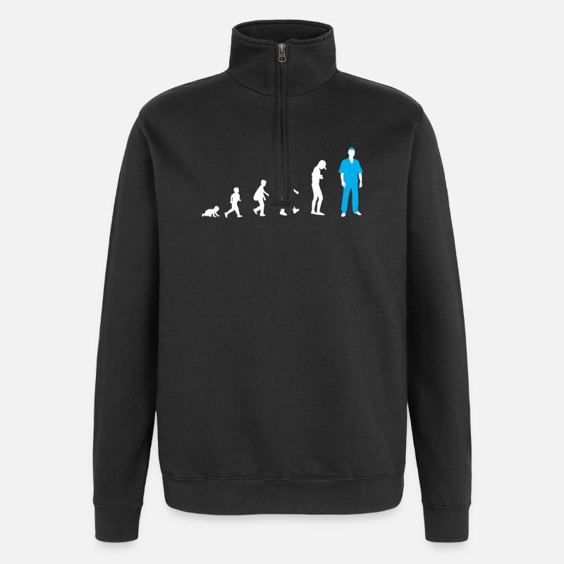 Development from baby to nurse - Quarter-Zip Sweatshirt - black