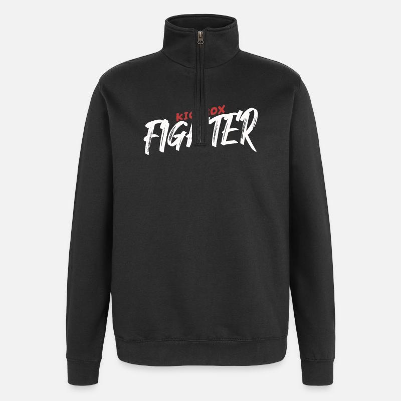 Kickboxing Fighter Shirt - Quarter-Zip Sweatshirt - black