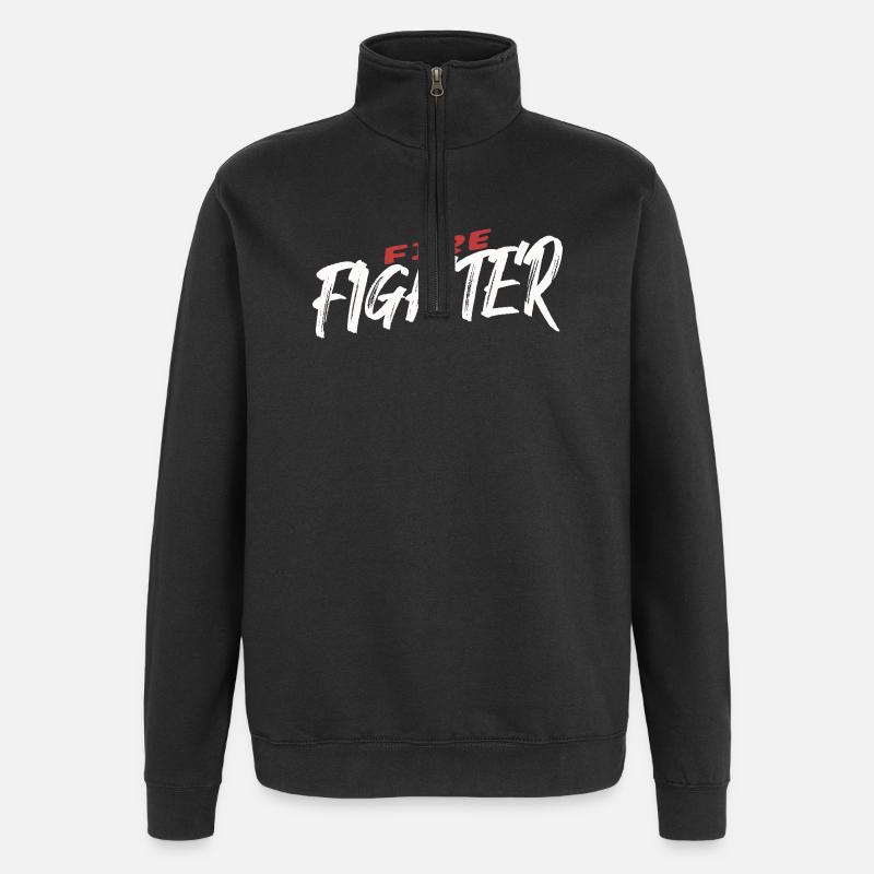 Pompier Pompier Pompier - Sweat à zip 1/4 - noir