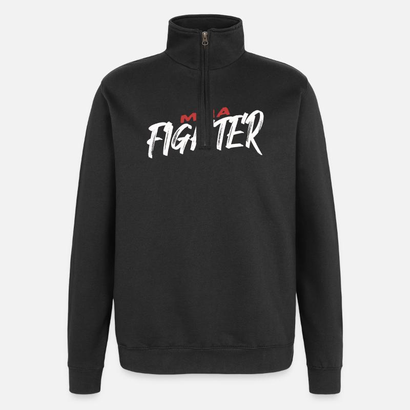 MMA Fighter Power Statement - Quarter-Zip-Sweatshirt - Schwarz