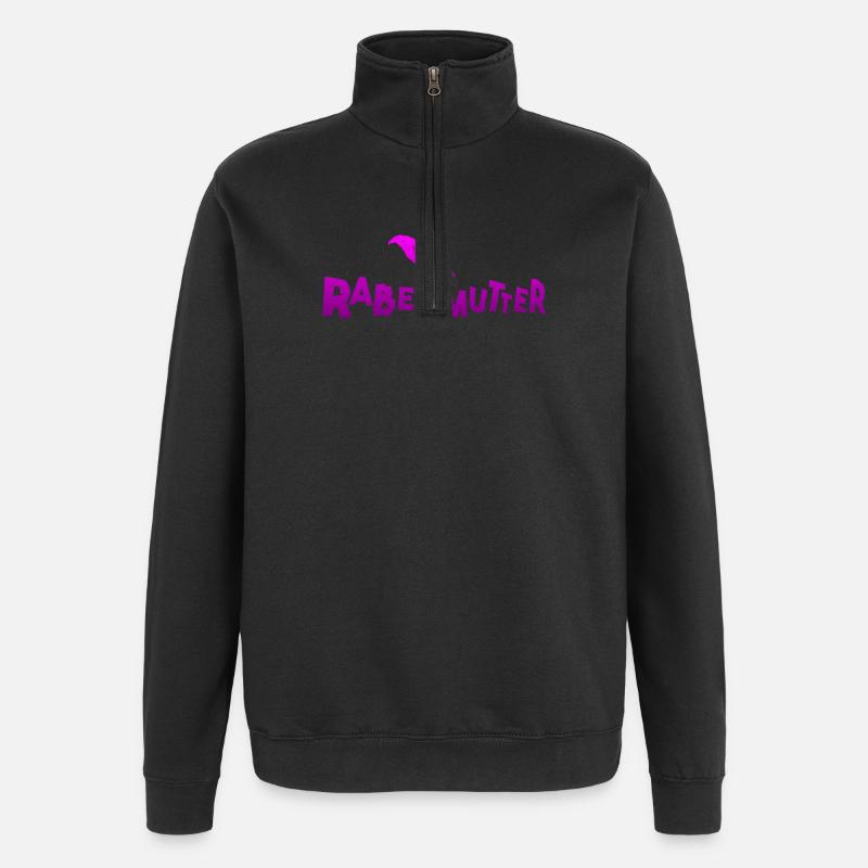 Rabenmutter - Mutter - Mama - Mami - Rabe - Quarter-Zip-Sweatshirt - Schwarz