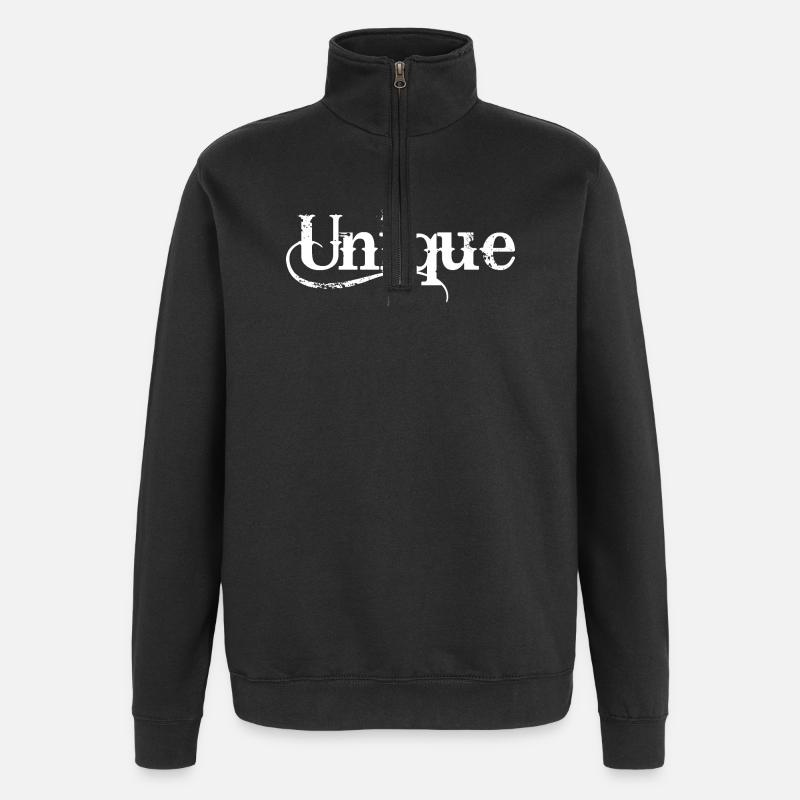 unique unique unique self-worth unique - Quarter-Zip Sweatshirt - black