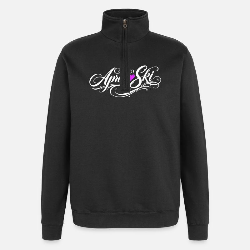 Apres Ski Herz Liebe - Quarter-Zip-Sweatshirt - Schwarz