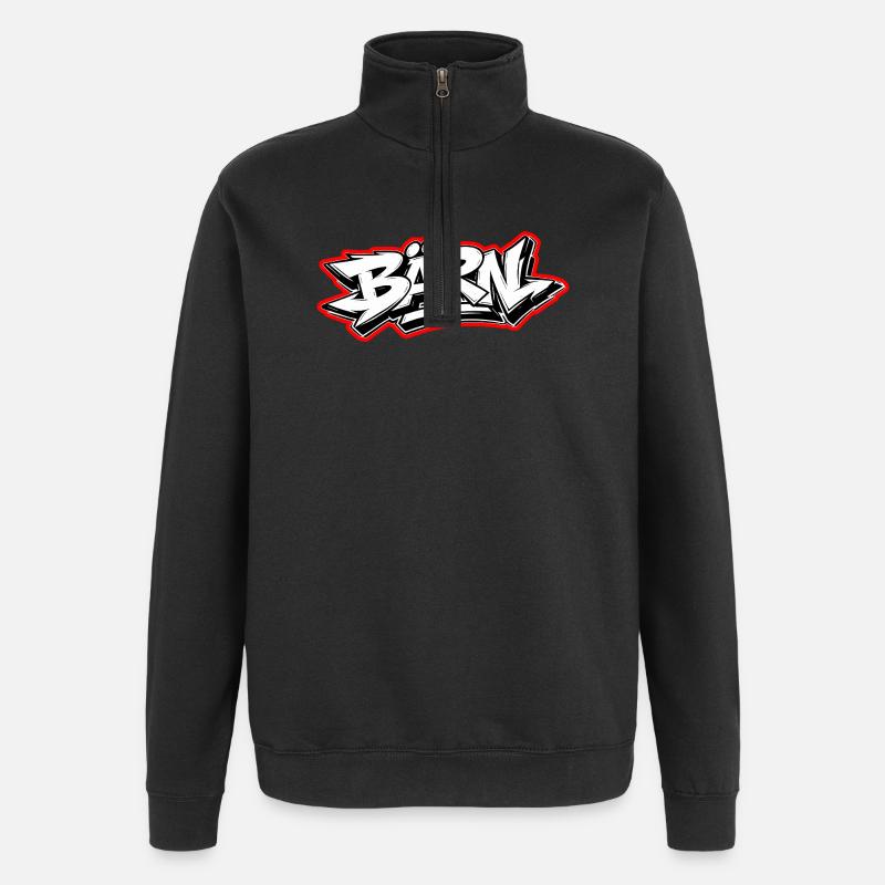Bern Graffiti - Quarter-Zip Sweatshirt - black