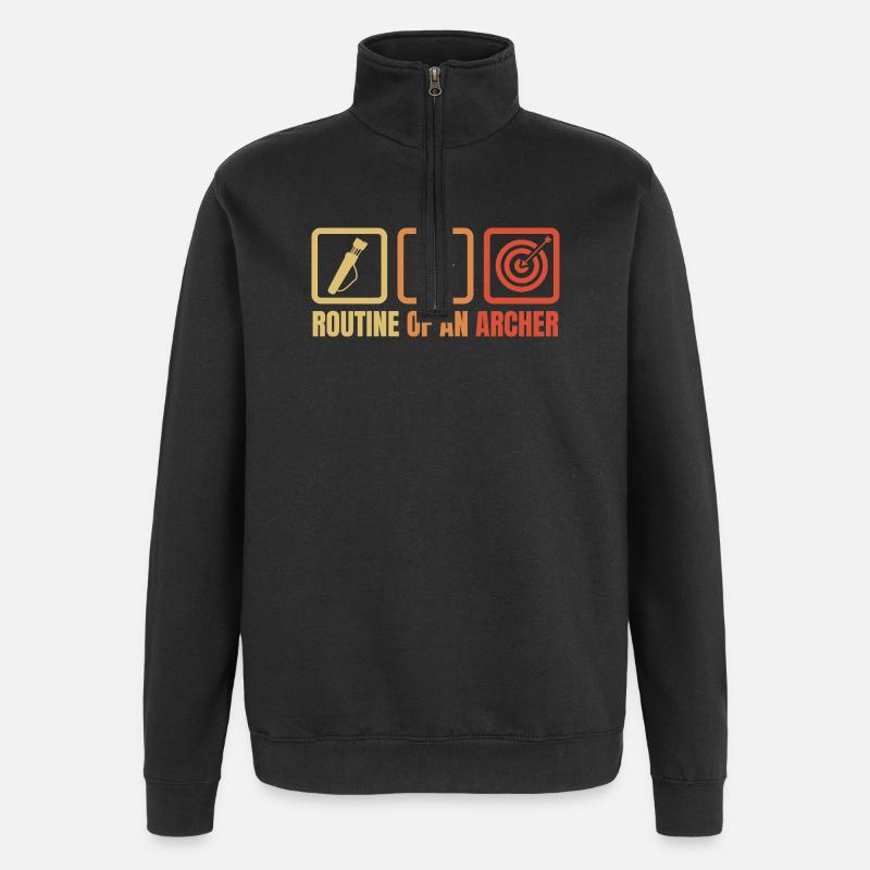 Routine de tir à l’arc - Sweat à zip 1/4 - noir