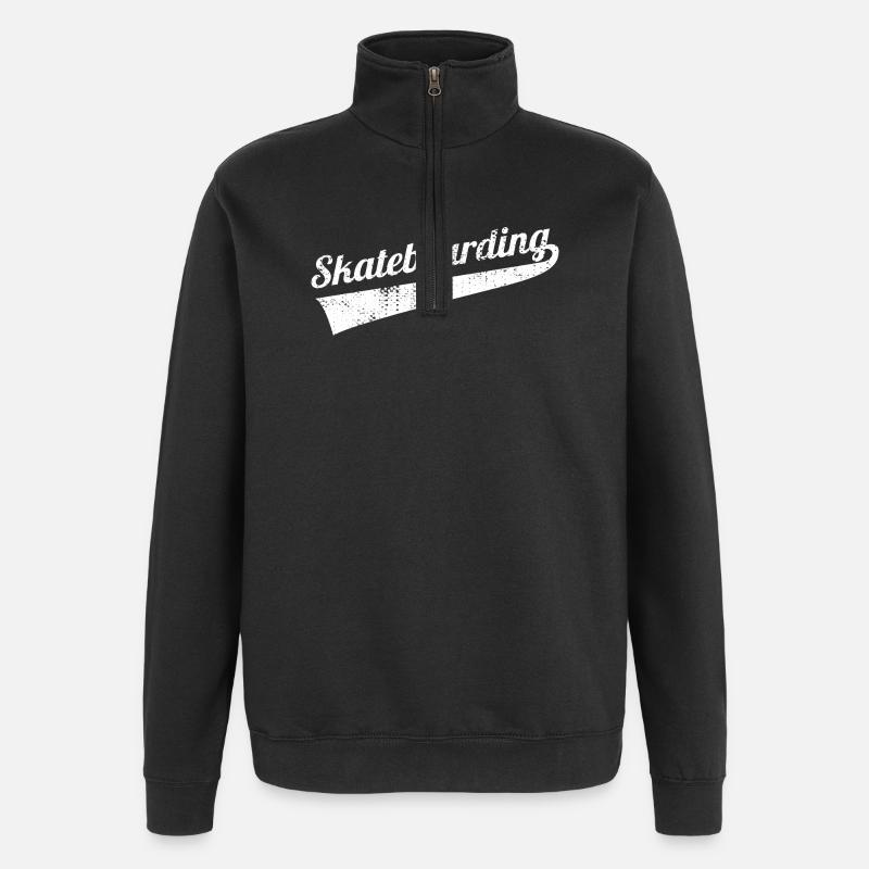 Fun Skateboarding - Quarter-Zip Sweatshirt - black