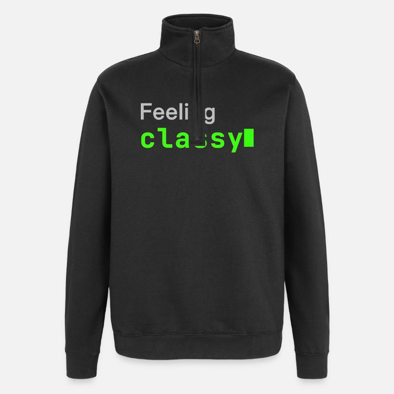 Feeling classy | Developer mood - Quarter-Zip-Sweatshirt - Schwarz