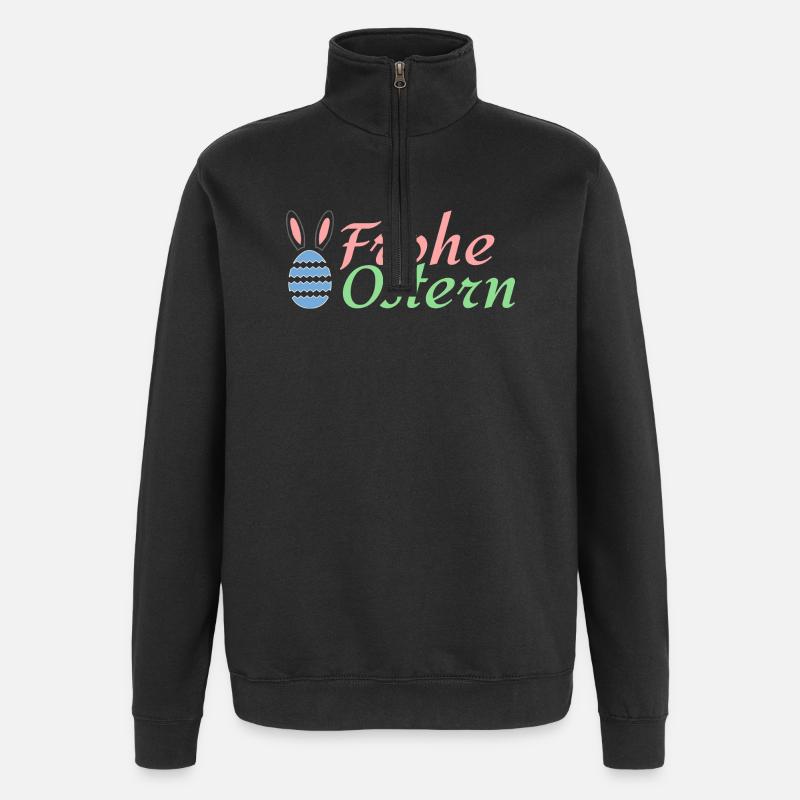 Frohe Ostern - Quarter-Zip-Sweatshirt - Schwarz