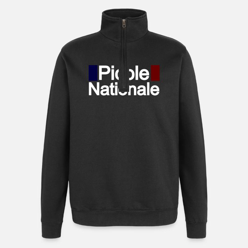 Picole nationale - Sweat à zip 1/4 - noir