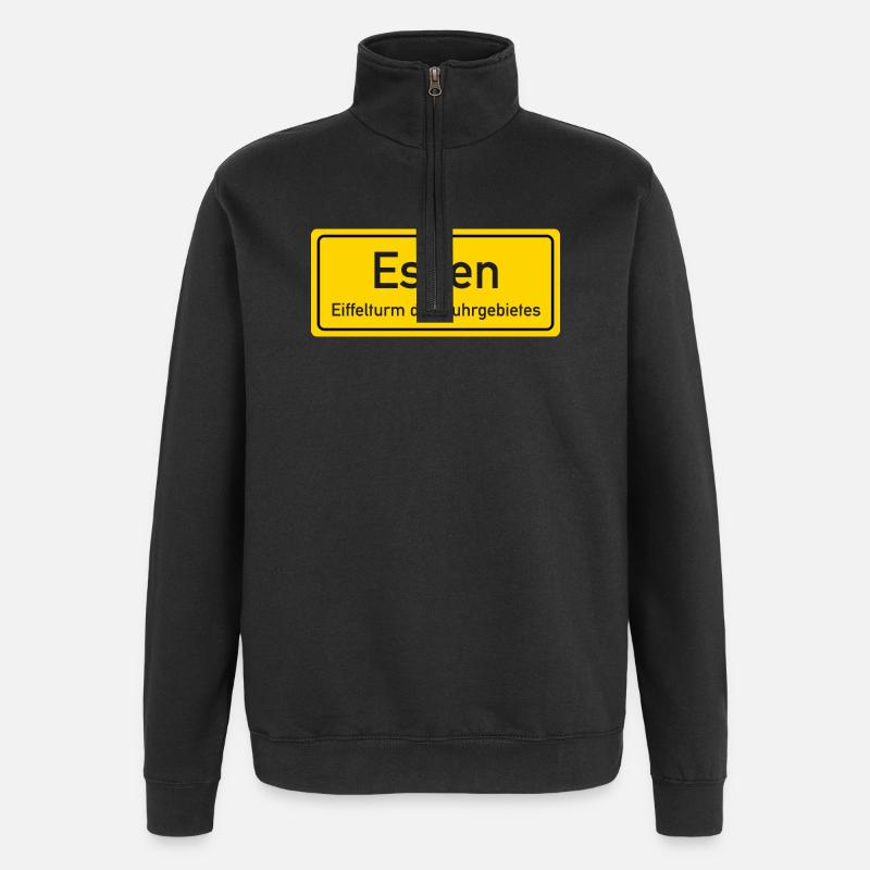 Nom de lieu d’Essen allemagne - Sweat à zip 1/4 - noir