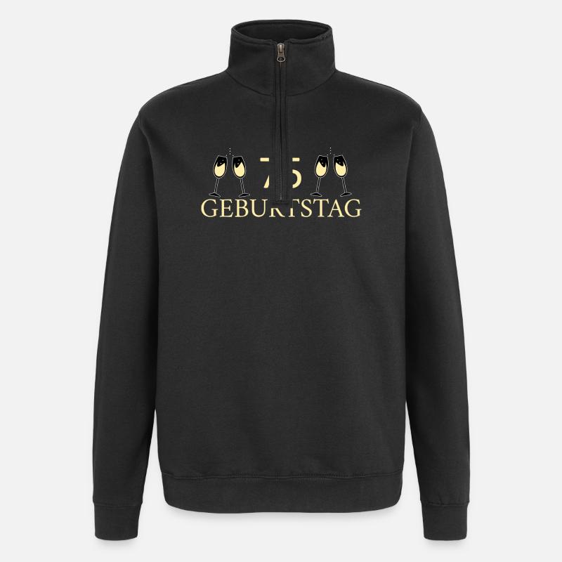 75th birthday 75 years - Quarter-Zip Sweatshirt - black