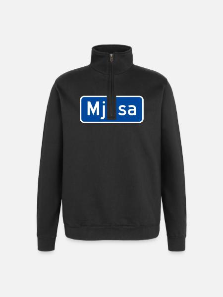 Lake Mjøsa - Quarter-Zip Sweatshirt - black