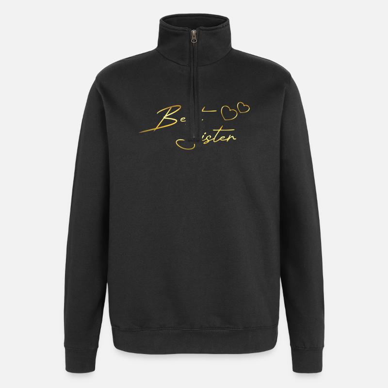 Meilleure sœur or - Sweat à zip 1/4 - noir