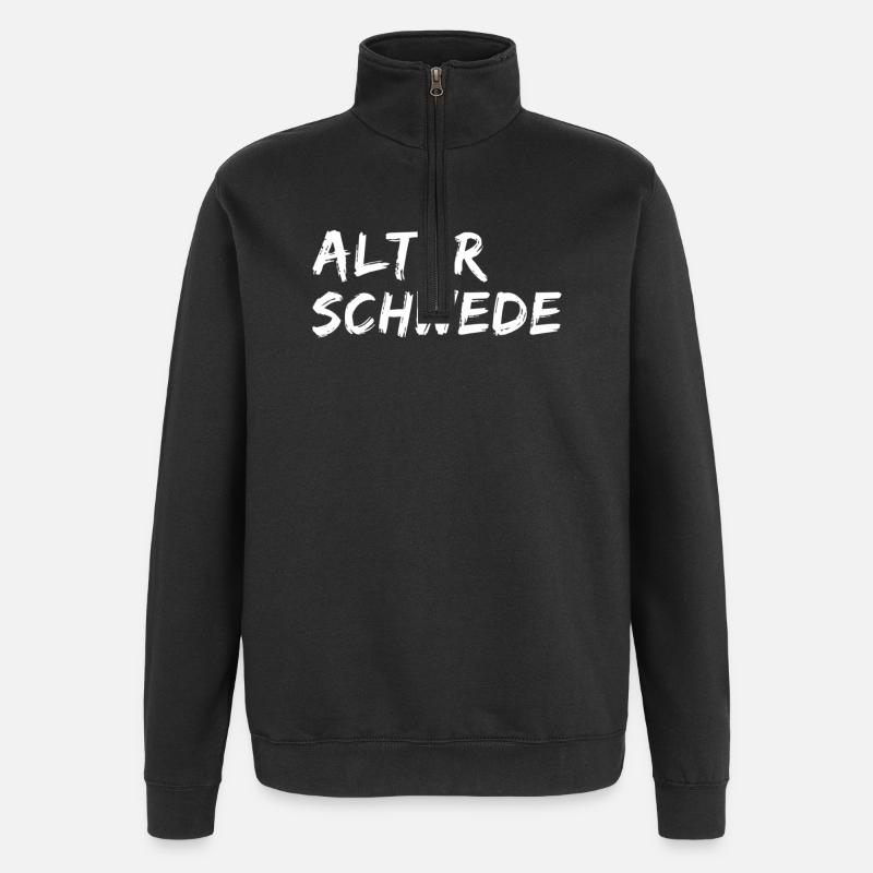 Old Swede Funny Expression Saying - Quarter-Zip Sweatshirt - black