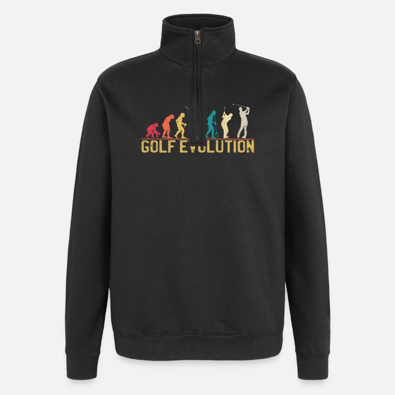 Golf Evolution Silhouette Design - Quarter-Zip-Sweatshirt - Schwarz