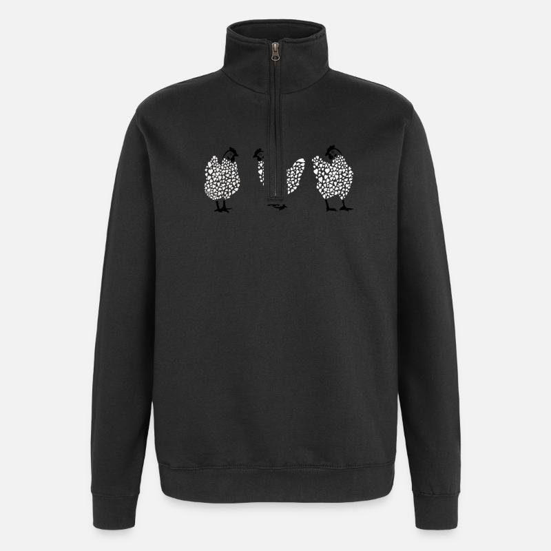 Huhn mit Herz - Quarter-Zip-Sweatshirt - Schwarz