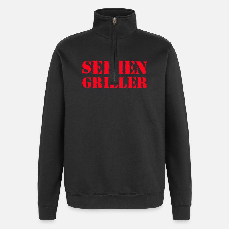 Seriengriller Grillen Grillmeister Grillsaison BBQ - Quarter-Zip-Sweatshirt - Schwarz
