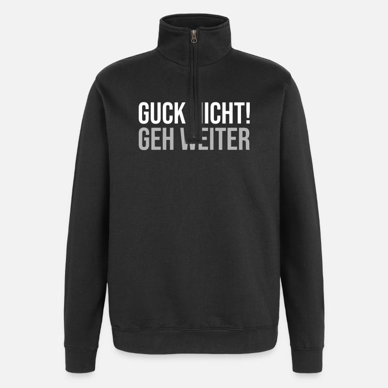 Ne regarde pas, vas-y - Sweat à zip 1/4 - noir